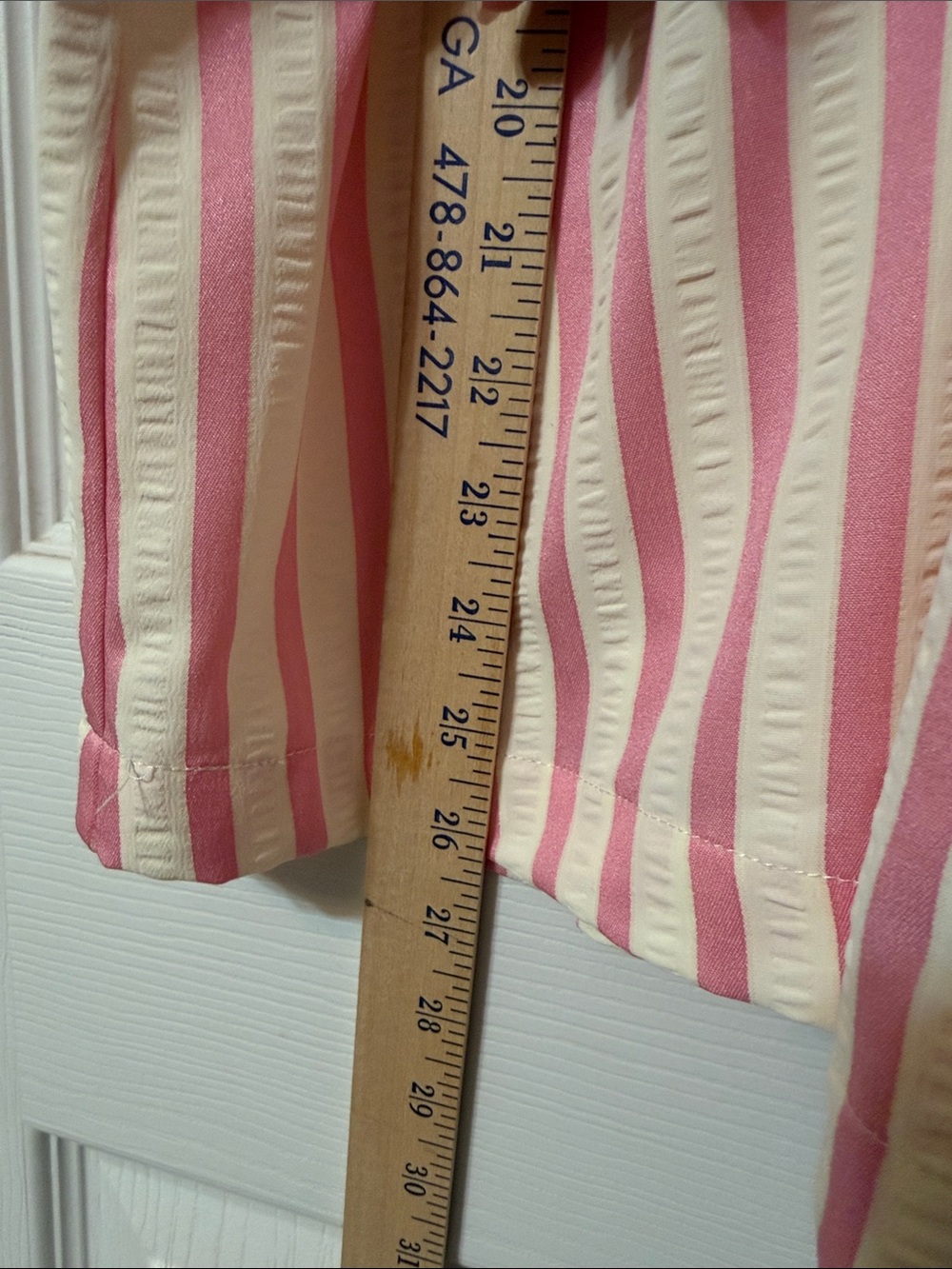 Umgee Pink and Cream Striped Ruffle Top - Picture 8 of 8